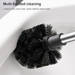 Edelstahl Wandmontage WC-Bürste mit weichen Borsten, Weiß, Rosa, Grau