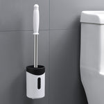 Edelstahl Wandmontage WC-Bürste mit weichen Borsten, Weiß, Rosa, Grau