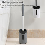 Edelstahl Wandmontage WC-Bürste mit weichen Borsten, Weiß, Rosa, Grau