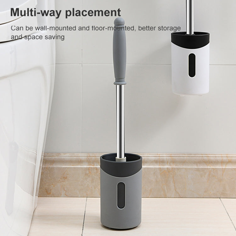 Edelstahl Wandmontage WC-Bürste mit weichen Borsten, Weiß, Rosa, Grau