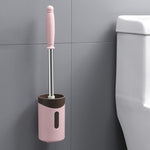 Edelstahl Wandmontage WC-Bürste mit weichen Borsten, Weiß, Rosa, Grau