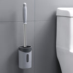 Edelstahl Wandmontage WC-Bürste mit weichen Borsten, Weiß, Rosa, Grau