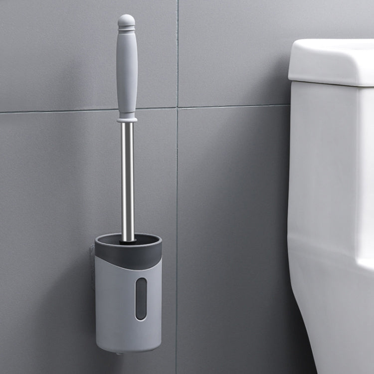 Edelstahl Wandmontage WC-Bürste mit weichen Borsten, Weiß, Rosa, Grau