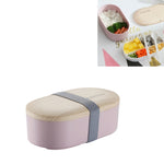 Ovale schlichte Lunchbox Holz-Sushi versiegelte auslaufsichere Lunchbox mit Besteck, einlagig
