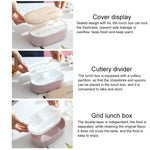 Ovale schlichte Lunchbox Holz-Sushi versiegelte auslaufsichere Lunchbox mit Besteck, einlagig