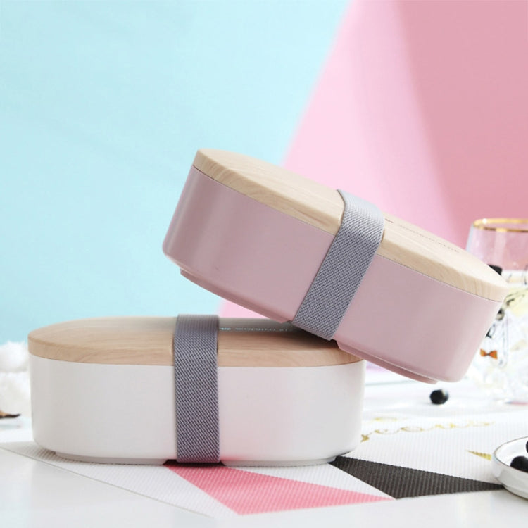 Ovale schlichte Lunchbox Holz-Sushi versiegelte auslaufsichere Lunchbox mit Besteck, einlagig