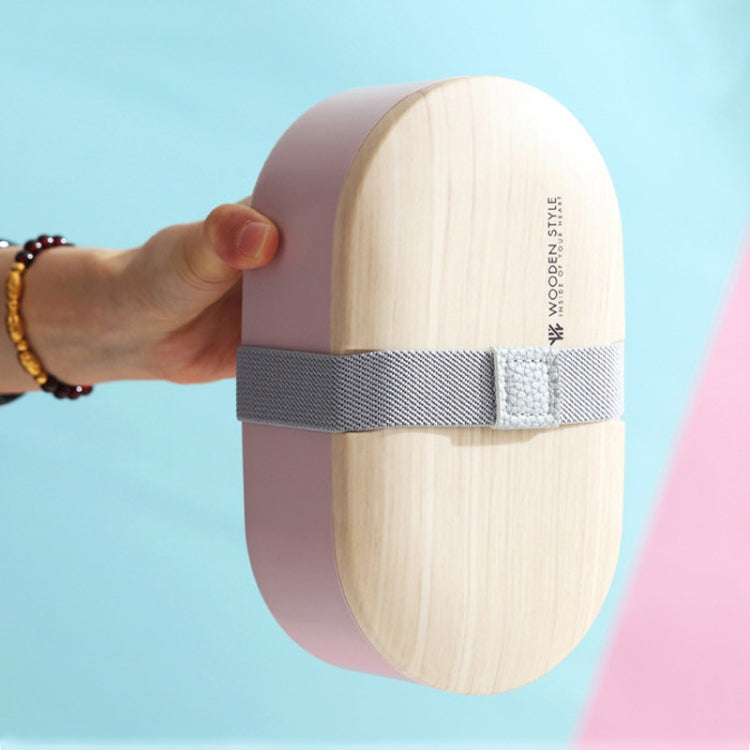 Ovale schlichte Lunchbox Holz-Sushi versiegelte auslaufsichere Lunchbox mit Besteck, einlagig