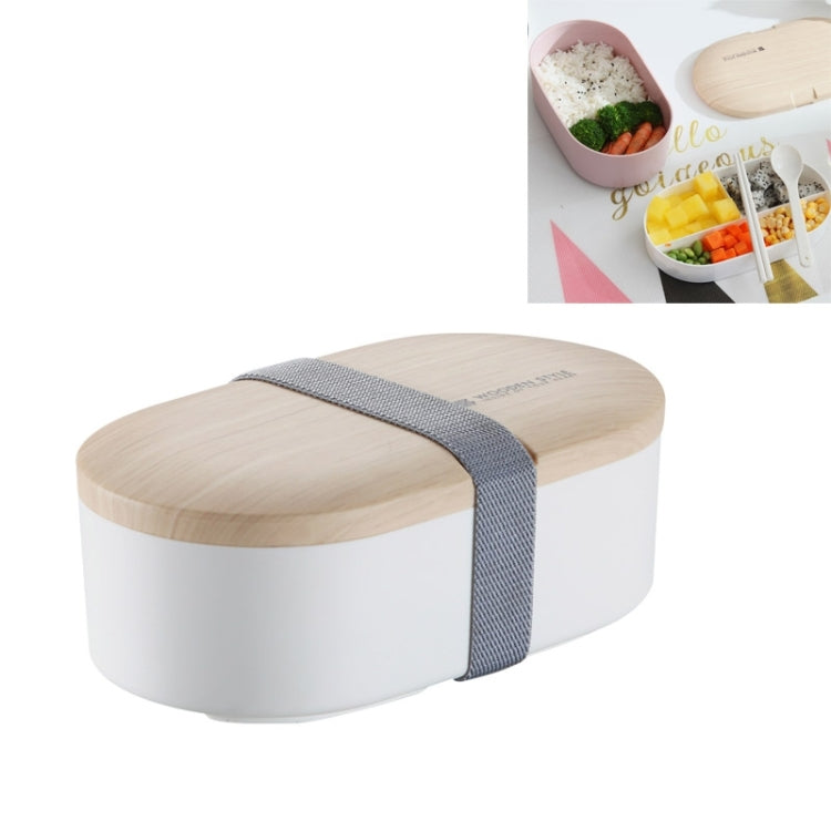 Ovale schlichte Lunchbox Holz-Sushi versiegelte auslaufsichere Lunchbox mit Besteck, einlagig
