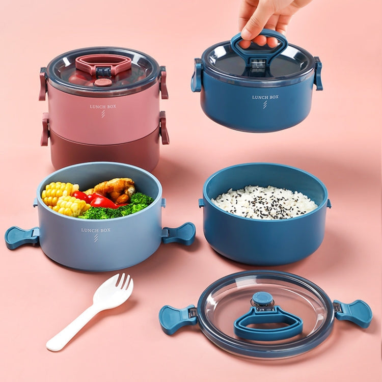 Runde, tragbare, isolierte, unterteilte Lunchbox, Studenten- und Büroangestellten-Bento-Box für die Mikrowelle, Einschichtig
