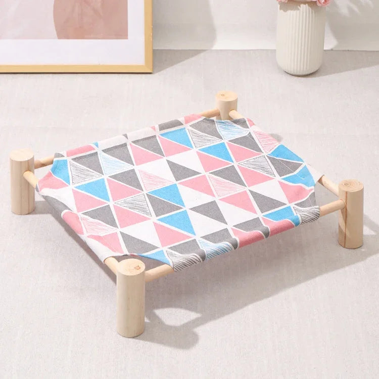47x52cm Vier Jahreszeiten Universal abnehmbares und waschbares Haustierbett Haustiernest, Kleine gelbe Ente, Kleines Farbdreieck, Kleiner Holzgrauer Boden, Kleiner weißer Katzenkopf, Kleines Holz-Alpaka, Kleiner blauer Katzenkopf, Kleines rosa Quadrat