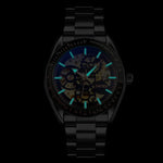 SKMEI 9194 Herren Automatische Skelett Mechanische Stahlbanduhr, Schwarz, Silber, Gold-Schwarz Zifferblatt, Roségold, Gold-Gold Zifferblatt