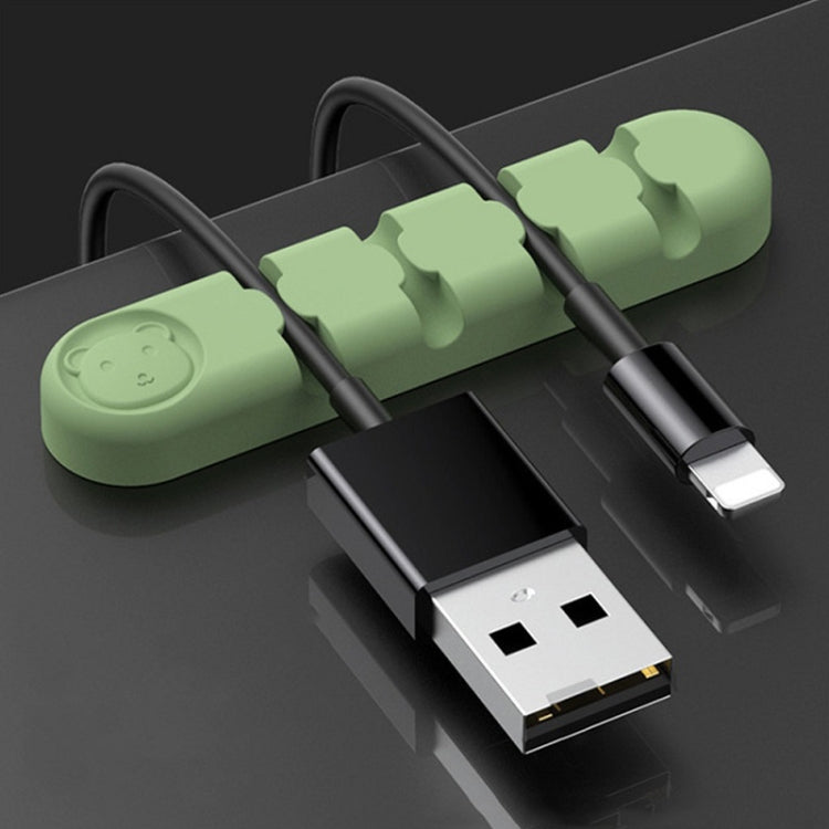 5 Stücke 4 Löcher Bär Silikon Schreibtisch Datenkabel Organisation und Befestigung Gerät, 4 Löcher