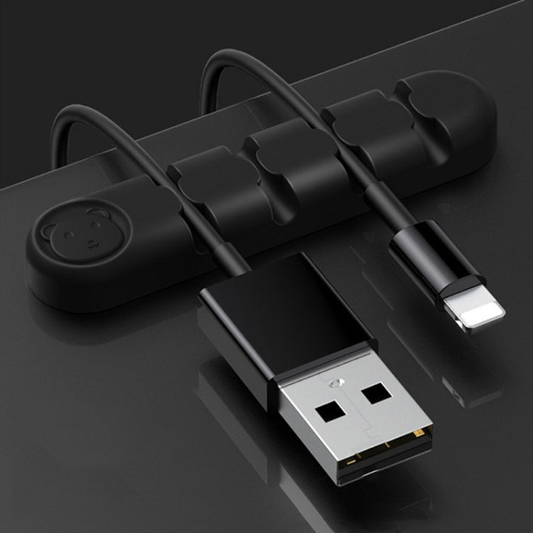 5 Stücke 4 Löcher Bär Silikon Schreibtisch Datenkabel Organisation und Befestigung Gerät, 4 Löcher
