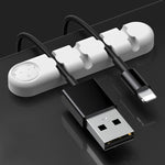 5 Stücke 4 Löcher Bär Silikon Schreibtisch Datenkabel Organisation und Befestigung Gerät, 4 Löcher