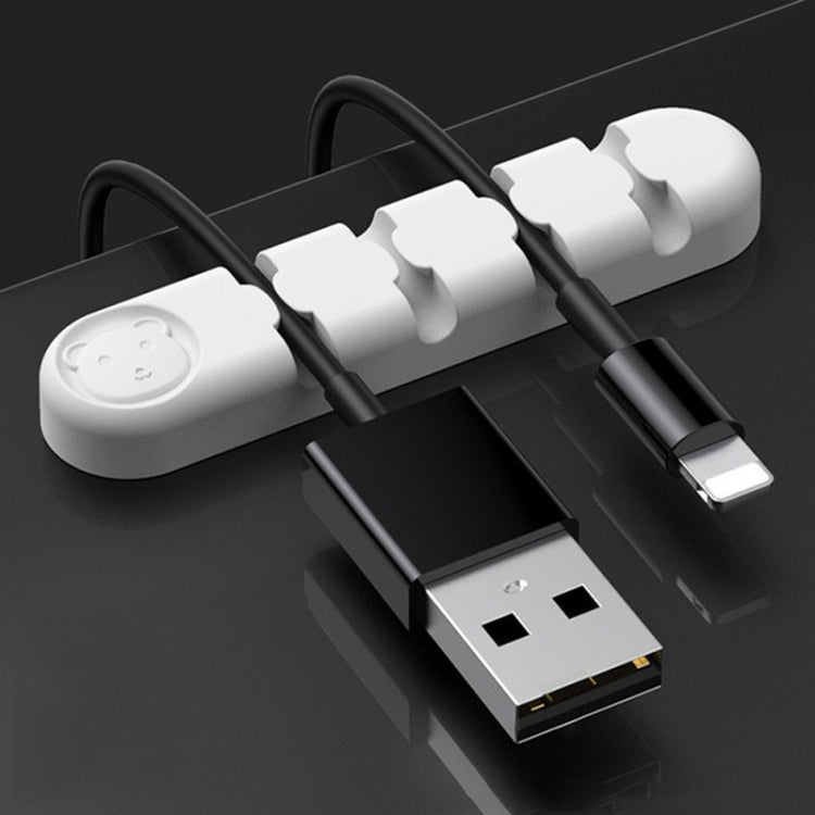 5 Stücke 4 Löcher Bär Silikon Schreibtisch Datenkabel Organisation und Befestigung Gerät, 4 Löcher