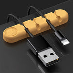 5 Stücke 4 Löcher Bär Silikon Schreibtisch Datenkabel Organisation und Befestigung Gerät, 4 Löcher