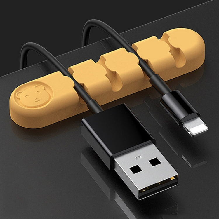 5 Stücke 4 Löcher Bär Silikon Schreibtisch Datenkabel Organisation und Befestigung Gerät, 4 Löcher