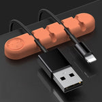 5 Stücke 4 Löcher Bär Silikon Schreibtisch Datenkabel Organisation und Befestigung Gerät, 4 Löcher