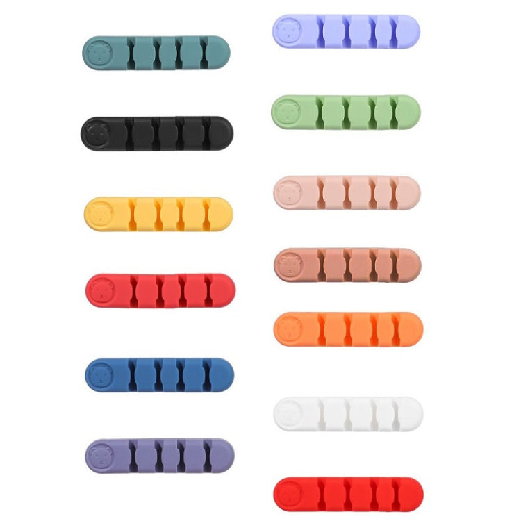 5 Stücke 4 Löcher Bär Silikon Schreibtisch Datenkabel Organisation und Befestigung Gerät, 4 Löcher