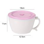 Weizenfaser Instantnudelschüssel Kreative und praktische versiegelte Lunchbox mit Handyhalter, Pink, Blau, Grün
