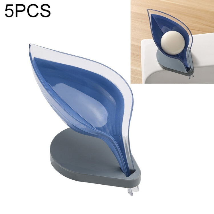 5 Stück Kreative Badezimmer freie Stanzung Saugnapf Transparente Blattform Seifenablagebox
