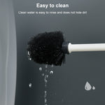 Wandmontierte Toilettenbürste, einfache Badreinigungsbürste ohne Bohren, Weiß, Schwarz