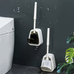 Wandmontierte Toilettenbürste, einfache Badreinigungsbürste ohne Bohren, Weiß, Schwarz