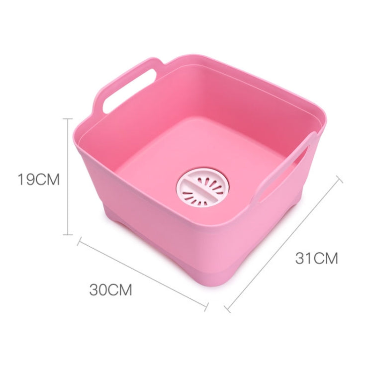 2 STÜCK Multifunktionales mobiles Spülbecken Küchen-Plastik-Gemüsewaschkorb Obst- und Gemüselagerung Abtropfkorb, Pink, Lila, Grün, Blau, Weiß, Dunkelgrau, Dunkelgrün