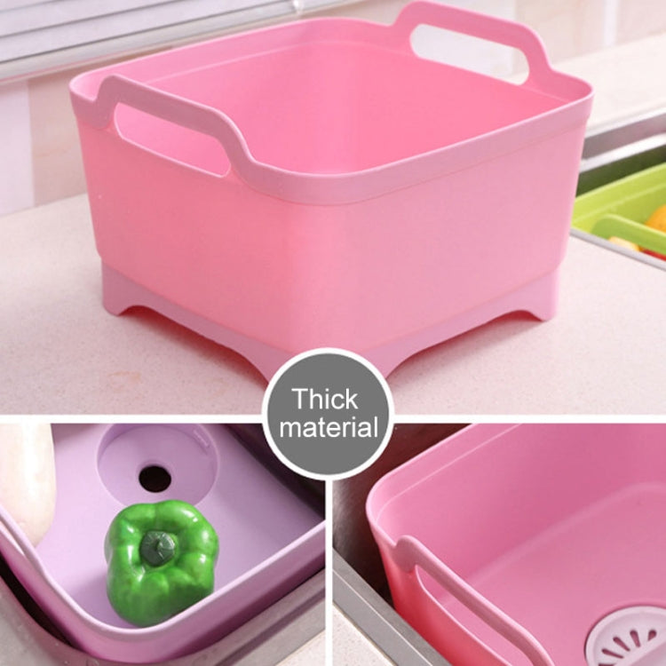 2 STÜCK Multifunktionales mobiles Spülbecken Küchen-Plastik-Gemüsewaschkorb Obst- und Gemüselagerung Abtropfkorb, Pink, Lila, Grün, Blau, Weiß, Dunkelgrau, Dunkelgrün