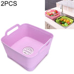 2 STÜCK Multifunktionales mobiles Spülbecken Küchen-Plastik-Gemüsewaschkorb Obst- und Gemüselagerung Abtropfkorb, Pink, Lila, Grün, Blau, Weiß, Dunkelgrau, Dunkelgrün