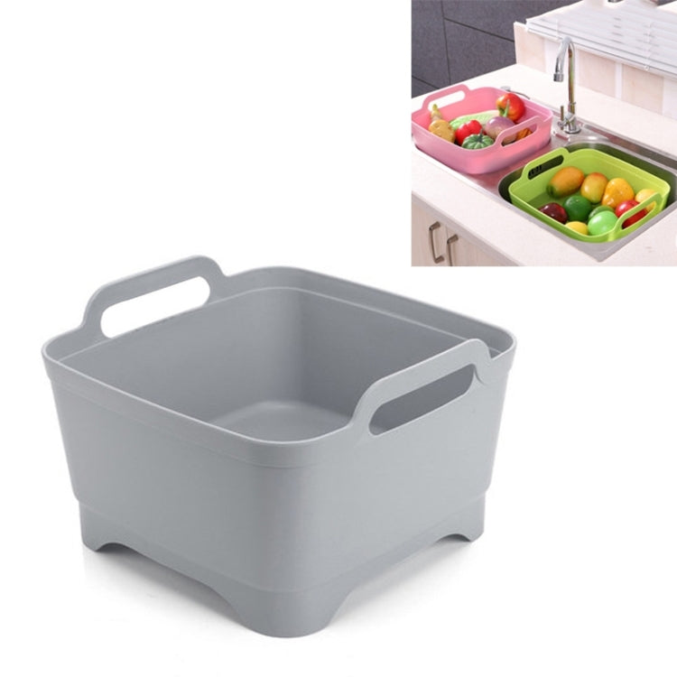 2 STÜCK Multifunktionales mobiles Spülbecken Küchen-Plastik-Gemüsewaschkorb Obst- und Gemüselagerung Abtropfkorb, Pink, Lila, Grün, Blau, Weiß, Dunkelgrau, Dunkelgrün