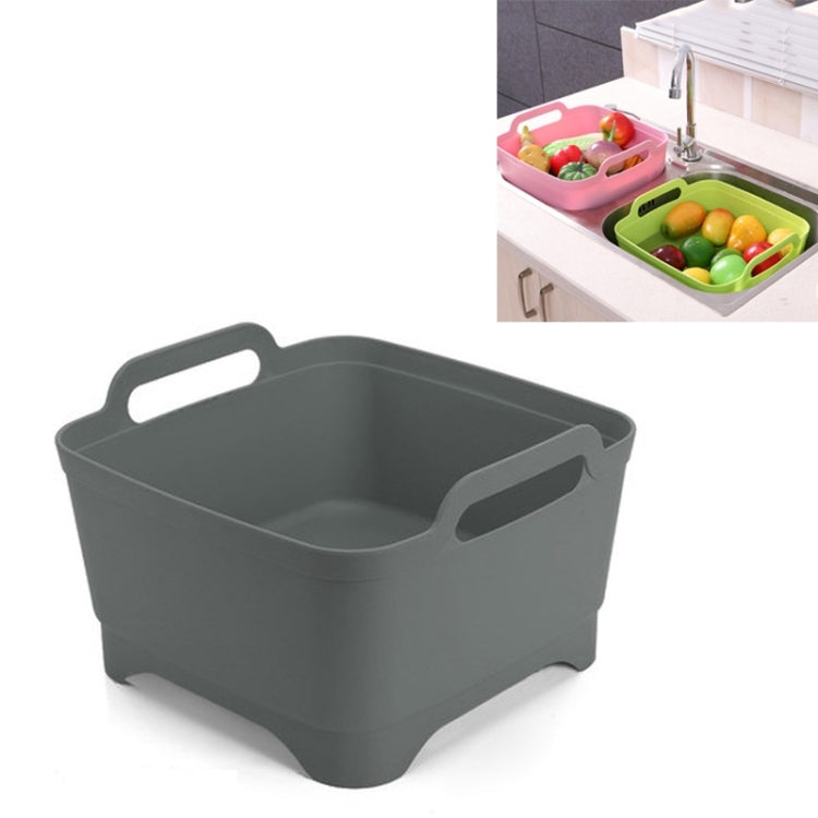 2 STÜCK Multifunktionales mobiles Spülbecken Küchen-Plastik-Gemüsewaschkorb Obst- und Gemüselagerung Abtropfkorb, Pink, Lila, Grün, Blau, Weiß, Dunkelgrau, Dunkelgrün
