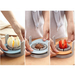 3-in-1 Multifunktionaler Eierschneider Halbiertes Ei-Werkzeug, Bunt, Orange