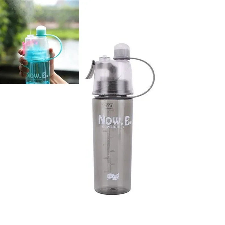 Kreative Sprühwasserflasche Sportflasche Tragbar mit Deckel Sommer-Hydratation Schönheits-Plastikbecher, 600 ML, 400 ML