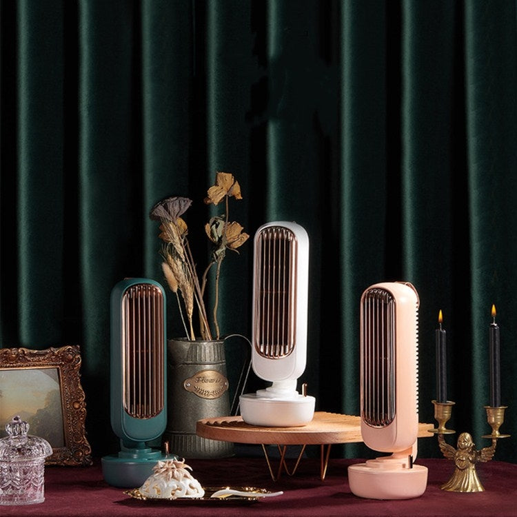 Retro Befeuchtender Turmventilator USB Blätterloser Ventilator Wasserkühlung Sprühbefeuchtung Desktop Ventilator Kühler