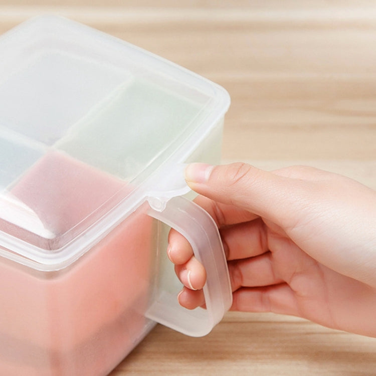 Haushaltsküche Geteilte Kombinierte Frischhaltebox Dreigitter Gewürzbox mit Löffel, Rund