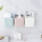 Badezimmerregal, Wandmontage, Saugnapf, ohne Bohren, Aufbewahrungsbox, Waschtisch, Zahnbürsten-Zahnpastahalter, Weiß, Rosa, Grün