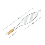 Verchromter Holzgriff Einzelner Fischgrillnetzclip Outdoor Gegrillter Fischclip Grillwerkzeug
