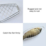 Verchromter Holzgriff Einzelner Fischgrillnetzclip Outdoor Gegrillter Fischclip Grillwerkzeug