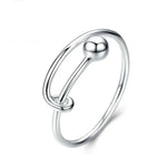 S925 Sterling Silber Ring, platinplattiert, offener Ring, SCR520