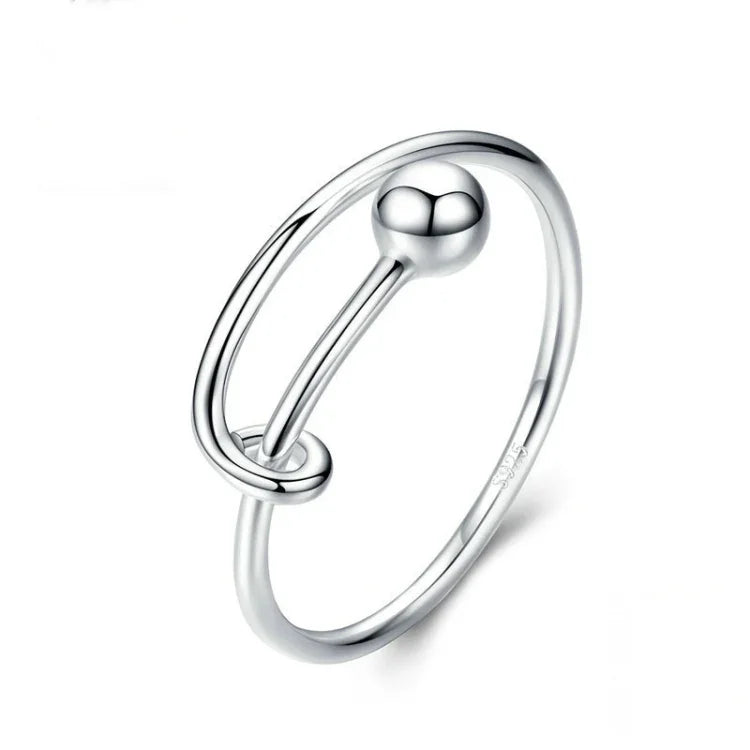 S925 Sterling Silber Ring, platinplattiert, offener Ring, SCR520