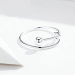 S925 Sterling Silber Ring, platinplattiert, offener Ring, SCR520
