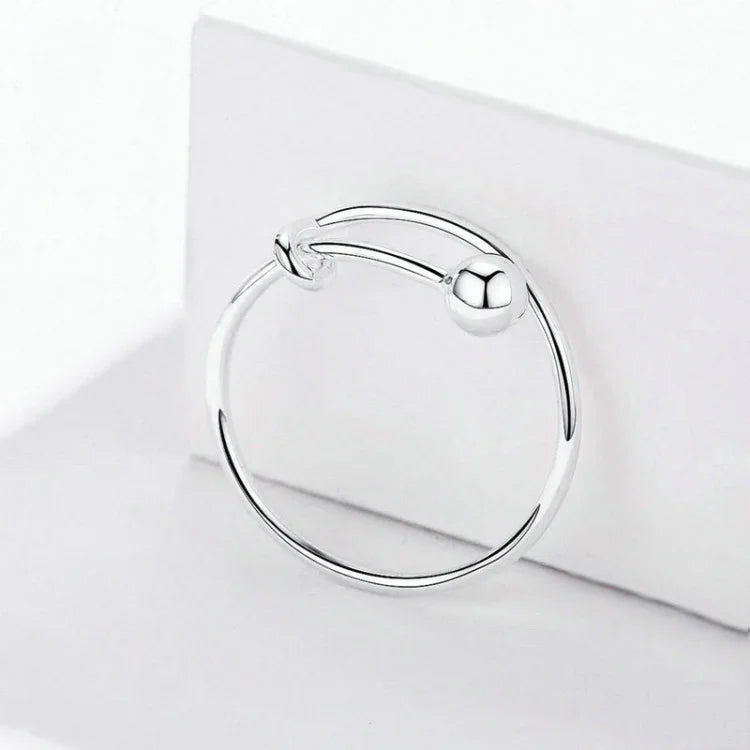 S925 Sterling Silber Ring, platinplattiert, offener Ring, SCR520