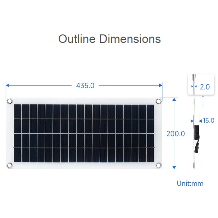 Waveshare 18V 10W Halb-flexibles polykristallines Silizium-Solarpanel, 24167