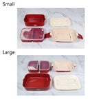 Süßer Hase doppelstöckige Kunststoff-Lunchbox Große Kapazität tragbare Brotdose, Stil:, Klein Rot, Klein Gelb, Groß Rot, Groß Grün, Groß Gelb