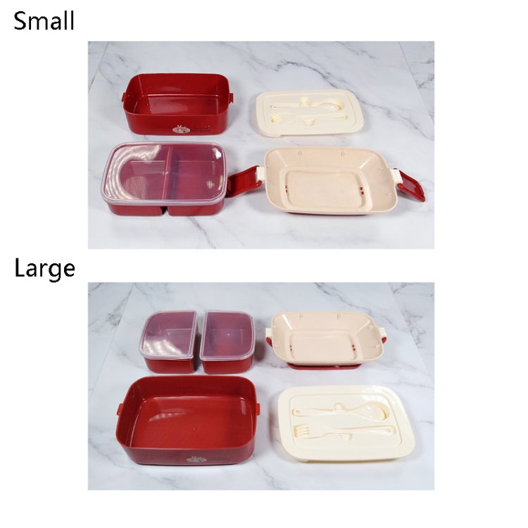 Süßer Hase doppelstöckige Kunststoff-Lunchbox Große Kapazität tragbare Brotdose, Stil:, Klein Rot, Klein Gelb, Groß Rot, Groß Grün, Groß Gelb