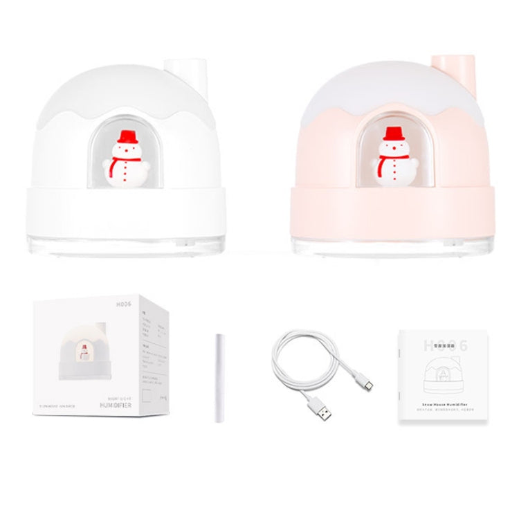 Schneemann Luftbefeuchter Nachtlicht USB Geräuschlos Niedlicher Desktop Mini-Zerstäuber Luftbefeuchter, ZAY-H006 Stecker, ZAY-H006 Ladegerät