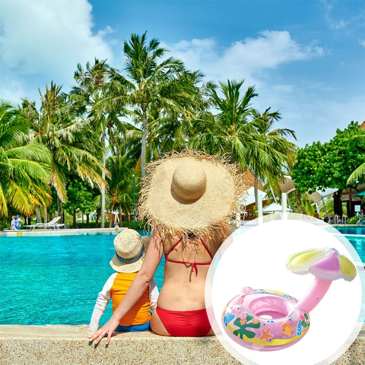 Kinder umweltfreundlicher PVC aufblasbarer Sonnenschutz Pilzförmiger Sitz-Schwimmring, Pilz (Blau), Pilz (Pink)