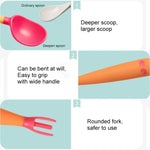 Babylöffel Gabel Set, selbstständiges Essen, abgewinkelt, biegbar