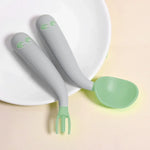 Babylöffel Gabel Set, selbstständiges Essen, abgewinkelt, biegbar